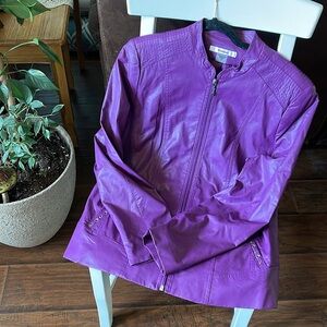 🌸Tanjay purple pleather zippered jacket